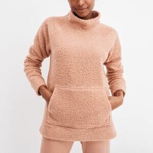 Sherpa Funnel Neck Pull Over Haven Well Within Cozy Pullover Blush Soft Pocket